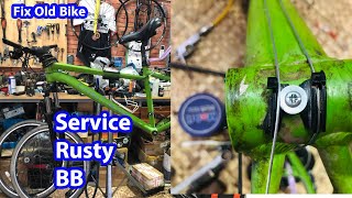 How To Service Bottom Bracket Rusty amp Thread Damage  How To Fix Old Bike End CB Cycling [upl. by Coats]