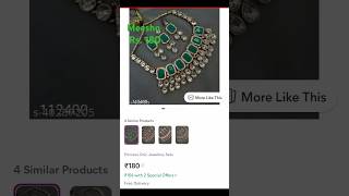 Green jewellery set meesho necklace youtube shortvideo unboxing viralvideo [upl. by Anez674]