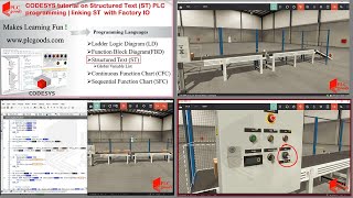 CODESYS tutorial on Structured Text ST PLC programming  linking ST with Factory IO [upl. by Uziel]