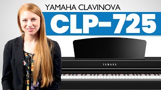 Yamaha Clavinova CLP725 Digital Piano  Review and Playing Demo by Jenna from Popplers Music [upl. by Okihcim887]