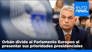 Viktor Orbán divide al Parlamento Europeo al presentar las prioridades de la presidencia húngara [upl. by Kaycee]