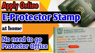 Apply Online Protector Stamp On Passport  E Protector  Work visa [upl. by Trace]