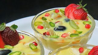 Fruit Custard Recipe  Healthy Dessert RecipeSummer Special Sweet Dish  Mixed Fruit Beverage [upl. by Trici]