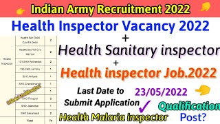 Health Inspector Vacancy 2022Sanitary inspector vacancy 2022 Health Malaria Inspector Recruitment [upl. by Akitan588]