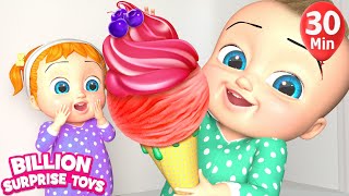 Ice Cream Song  BillionSurpriseToys Nursery Rhymes Kids Songs [upl. by Ruthie379]