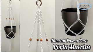 DIY  TUTORIAL PORTA MACETAS en MACRAMÉ 4 BRAZOS  MACRAMÉ para PRINCIPIANTES [upl. by Bibi]