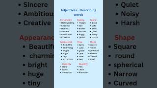 Adjectives in English💯💯  English Grammar [upl. by Atwekk]