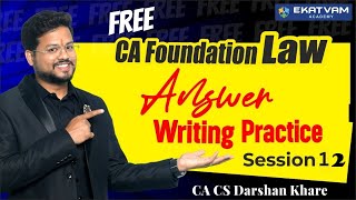 CA Foundation Law Answer writing Lect 15  CA Foundation Law Revision  CA Darshan Khare [upl. by Wardlaw]