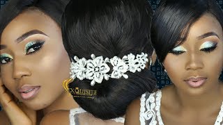 How To bridal Hair Updo and Makeup 3  Nigeria Wedding Makeup [upl. by Ainorev]