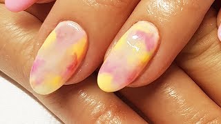 Pastelowe paznokcie hybrydowe na lato  Tie Dye Nail Art Watercolor Pastel nails  Lody Zapp [upl. by Ispep]