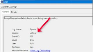 Event ID 161  Volmgr Error On Windows 11  10  Dump File creation Failed Due To Error During Dump [upl. by Tunnell]