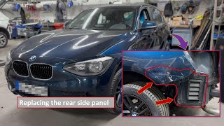 Replacing the rear side panel BMW🔥 Austausch der hinteren Seitenwand [upl. by Eelorac]