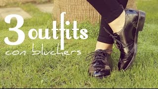 LOOKBOOK WOMAN 3 Outfits con zapatos bluchers [upl. by Eelyah]