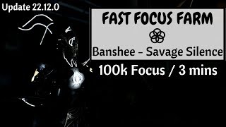 Warframe  Fast Focus Farm Banshee  Savage Silence [upl. by Dragde]