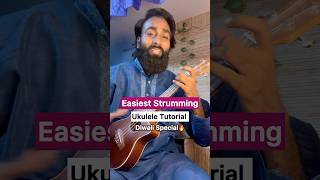 Most easiest ukulele strumming pattern ever  Ukulele tutorial shorts diwalispecial [upl. by Tindall]