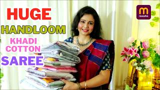 MEESHOKhadi Cotton Saree Haul Meesho saree haul Meesho Haul Meesho Handloom Saree Haul [upl. by Surtemed465]