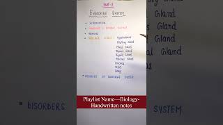 Endocrine system  Unit9  Biology  General Science  Handwritten notes  An Aspirant [upl. by Zizaludba]