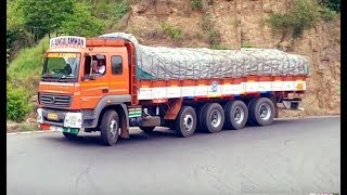 BHARATBENZ VS ASHOK LEYLANDTRUCK IN GHAT SECTION  Long Chassis TURNING RADIUS [upl. by Noni526]