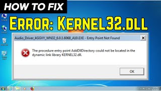 English How to Fixed dynamic link library Kernel32dll Error in Windows 710 [upl. by Aramal588]