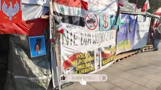 Króluj nam Chryste 🇵🇱 Antywojenny Protest80 dni trwania przed ambasadą usraelaokupanta Naszej 🇵🇱 [upl. by Kellby]