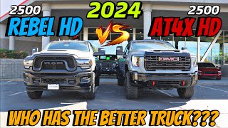 2024 GMC Sierra 2500 AT4X VS RAM 2500 Rebel HD If Money Wasn’t A Factor Who Wins [upl. by Hgeilyak]