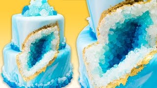 How to Make a Geode Cake Geode Wedding Cake with Rock Candy [upl. by Norrab438]