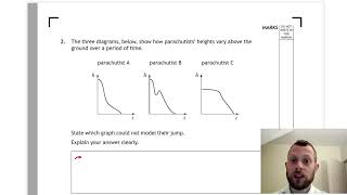 Higher Apps SQP 1  Q2 Model choice falling parachutist [upl. by Eillehs]