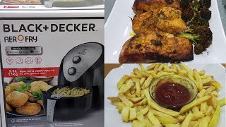 Black amp Decker Air Fryer  French Fries and Salmon Fish Iftar Special [upl. by Nywg]