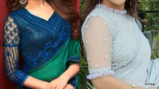 Latest Net Party Wear Blouse Designs Net Saree Blouse Designs NetSleevesDesigns [upl. by Hgielrebma]