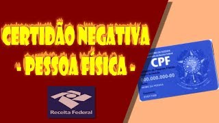 Emitir CERTIDÃO NEGATIVA CPF [upl. by Chauncey]