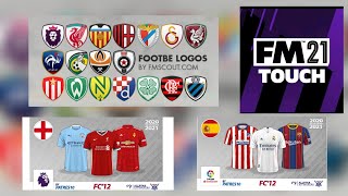 How to install LogosBadges amp Kits in FOOTBALL MANAGER TOUCH 2021 For Android Tablet version [upl. by Venuti]