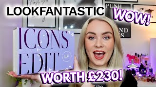 WOW 🤩 LOOKFANTASTIC BEAUTY ICONS EDIT UNBOXING  worth £230 MISS BOUX [upl. by Aymik]