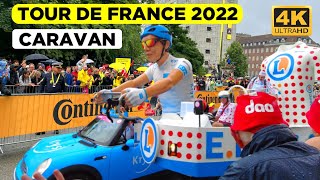 4K TOUR DE FRANCE 2022 PUBLICITY CARAVAN PARADE  LA CARAVANE DU TOUR [upl. by Harv747]