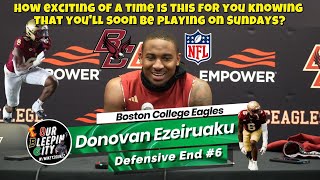 Donovan Ezeiruaku speaks on his NFL future his breakout season amp the work behind his success [upl. by Nahamas]