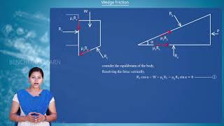 Wedge friction  Engineering Mechanics  Benchmark Engineering [upl. by Shreve32]