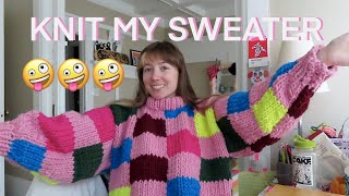 DESIGNING AND KNITTING A CHUNKY SWEATER first pattern release [upl. by Deacon]