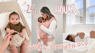 realistic 24 HOURS with a 3 MONTH OLD night feedings target trip  new clothes [upl. by Yenahc772]