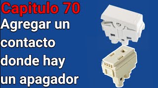 Como agregar un contacto donde hay un apagador sencillo quotCurso de una instalacion electrica CAP 70quot [upl. by Aissac]