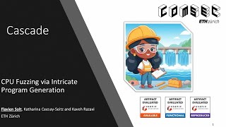 USENIX Security 24  Cascade CPU Fuzzing via Intricate Program Generation [upl. by Howell]