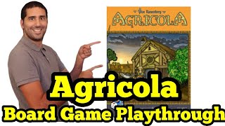 Agricola Solo Board Game Playthrough [upl. by Llehsad715]