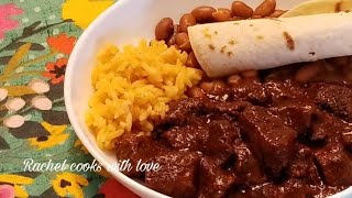 CARNE CON CHILE COLORADO  Beef In Red Chile Sauce ❤ [upl. by Asseret]