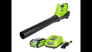 Review GreenWorks BA40L210 GMAX 40V Brushless Jet Blower [upl. by Asserat76]