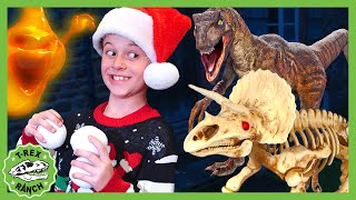 Christmas Haunted House Dinosaurs Ghosts Skeletons amp MORE  TRex Ranch Dinosaur Videos for Kids [upl. by Lyrrad]