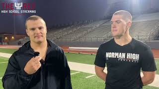 Norman linebackers Behr Boyd and Noah Hoelzer after Wednesday practice [upl. by Lovash165]