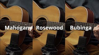 Mahogany Rosewood and Bubinga hear them strummed  Boucher SG41G SG51G SG21G [upl. by Trebleht734]