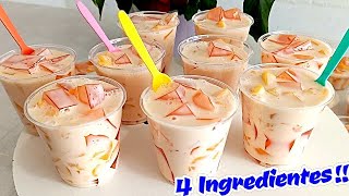 Postre Fácil para Vender Con tan Solo 4 Ingredientes POSTRE FRIOGELATINA DURAZNO CRIS EN LA COCINA [upl. by Hau385]