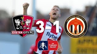 Exeter City 3 Heybridge Swifts 1 51117 FA Cup first round highlights [upl. by Yajet553]