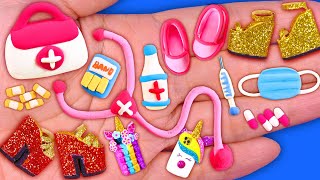 How to Make DIY Clay Miniature Doctor set Unicorn Iphone Case crafts for Dollhouse [upl. by Tnahs404]