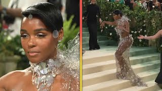 Janelle Monáe Avoids Near Tumble Down Met Gala Steps [upl. by Lynd]