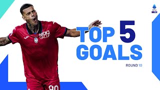 Scamacca with an outrageous backheel goal  Top 5 Goals by cryptocom  Round 10  Serie A 202324 [upl. by Tychon]